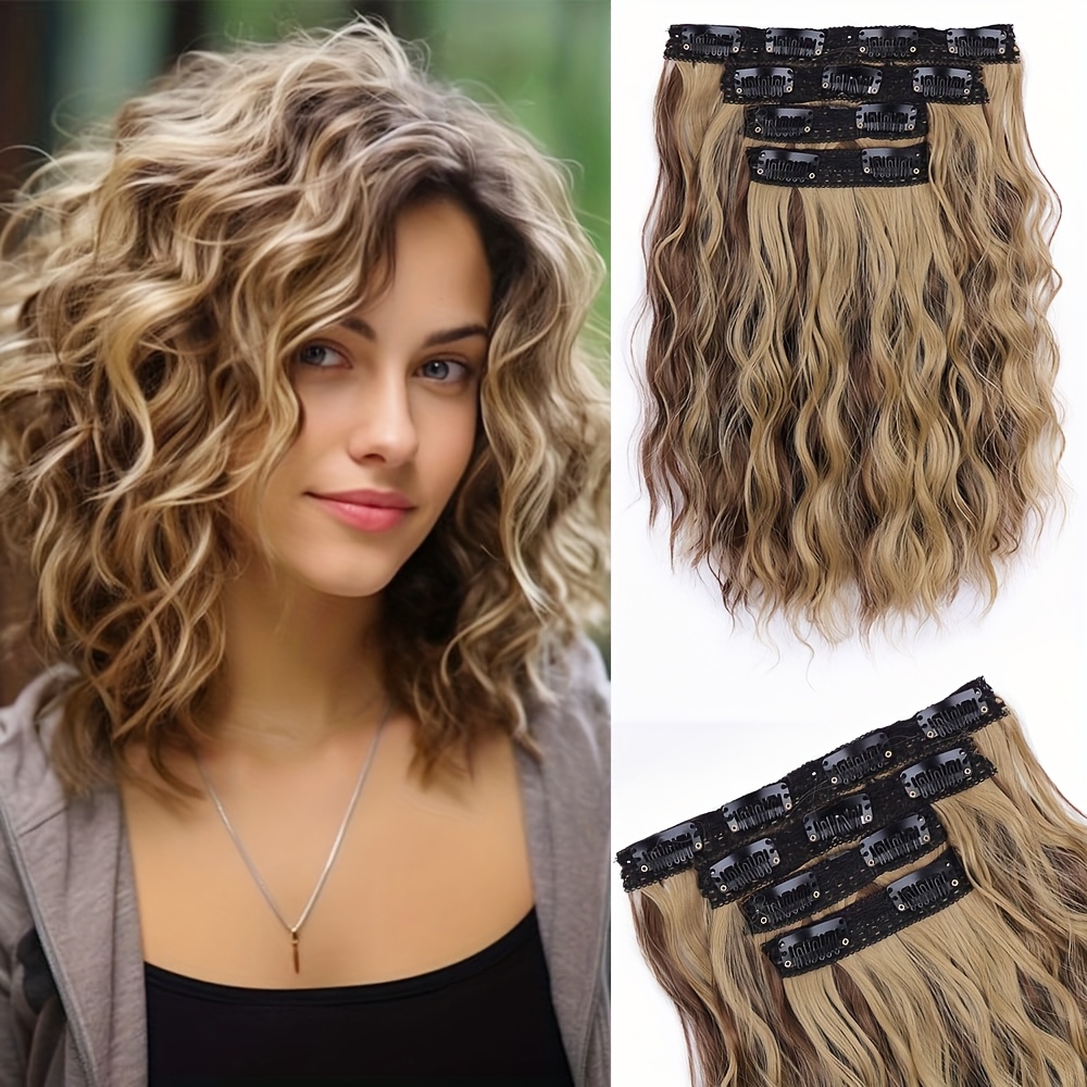 TEMU Set Of Extensions For Short Wavy Hair, Designed To Enhance Volume And Length, Women.