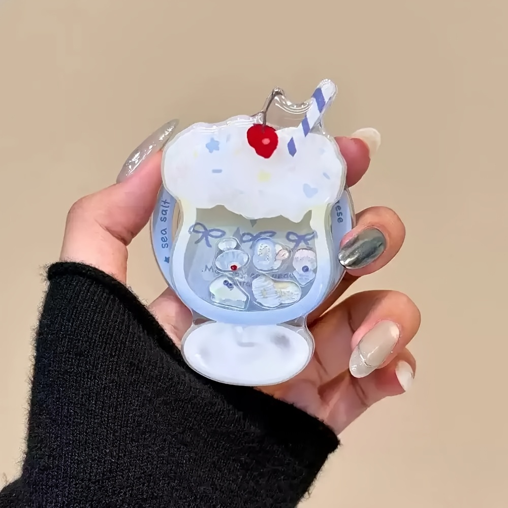 TEMU ブルー アイスクリーム マグネット式スマホホルダー (スマホケースは付属しません)