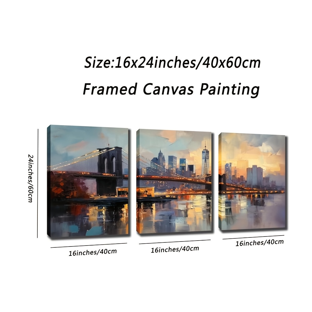 TEMU Canvas Art - Abstract Watercolor Landscape, Wooden Pine Frame, Living Room, Bedroom, Office Decor - 12x16 & 16x24 Inches, , Form, Other
