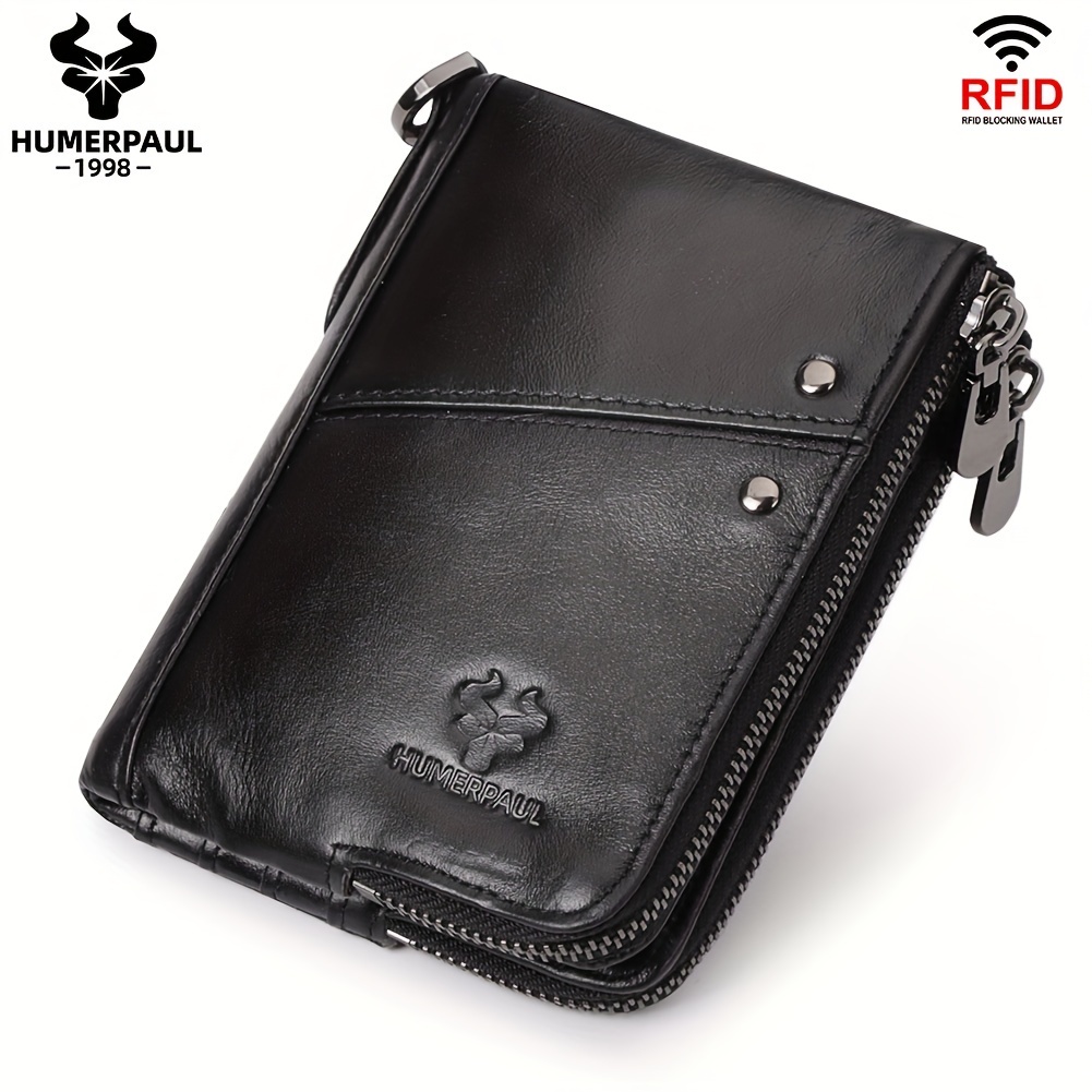 rfid double zipper vertical wallet stylish casual - Temu