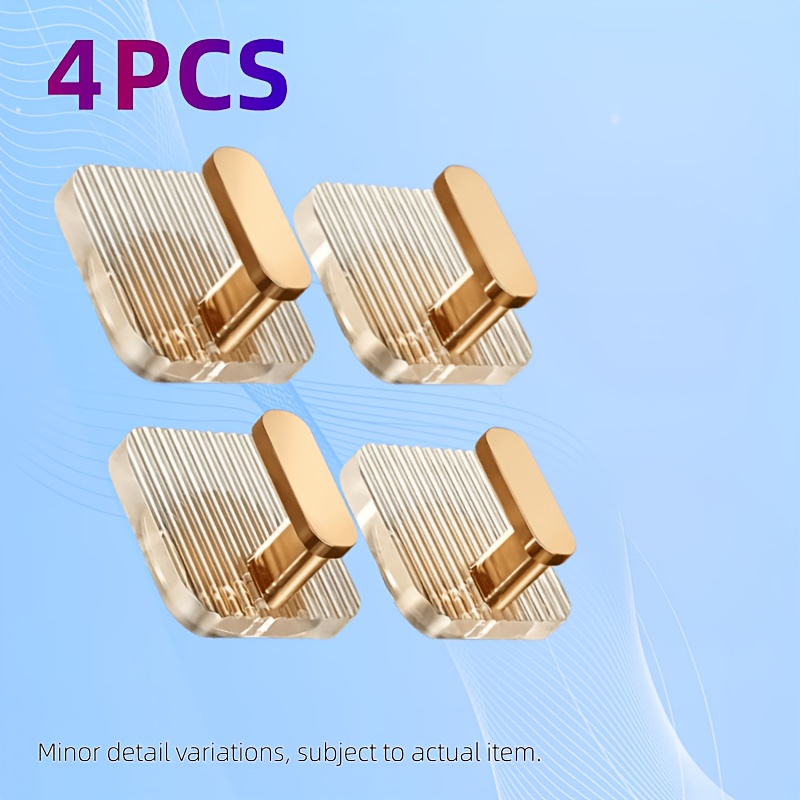TEMU 4pcs Luxury No-drill Acrylic Square Hooks, Golden L-shaped Hooks, Strong Load-bearing Hooks, For Kitchen Bathroom And Door Back, Practical