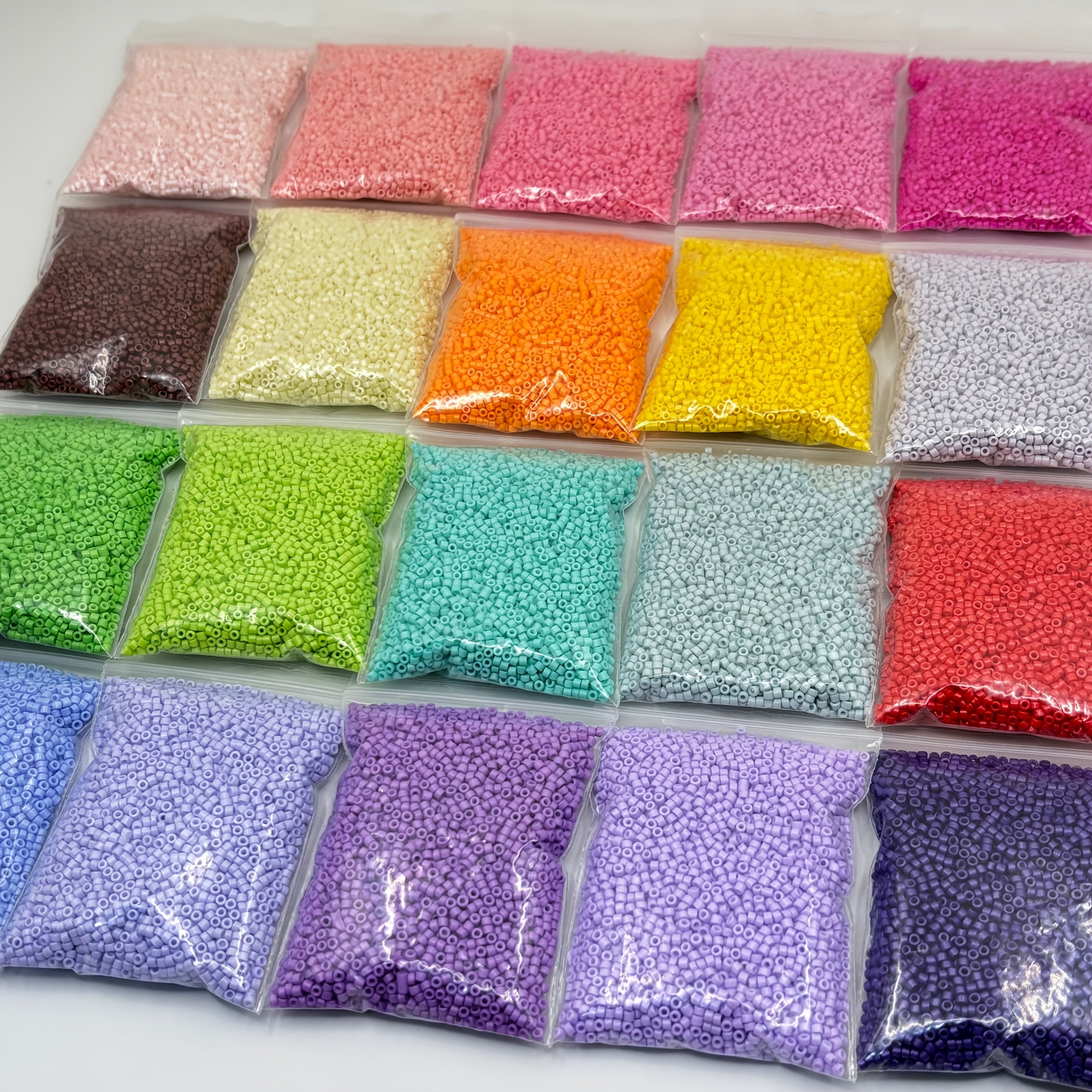 Image of 11200 1.6mm Stained Glass Seed Beads Loose Cylindrical Gasket Beads, 20 Colors Of Super Decorative Beads For Beads Diy Fashion Jewelry Necklaces Other Decorative Handmade Craft Supplies