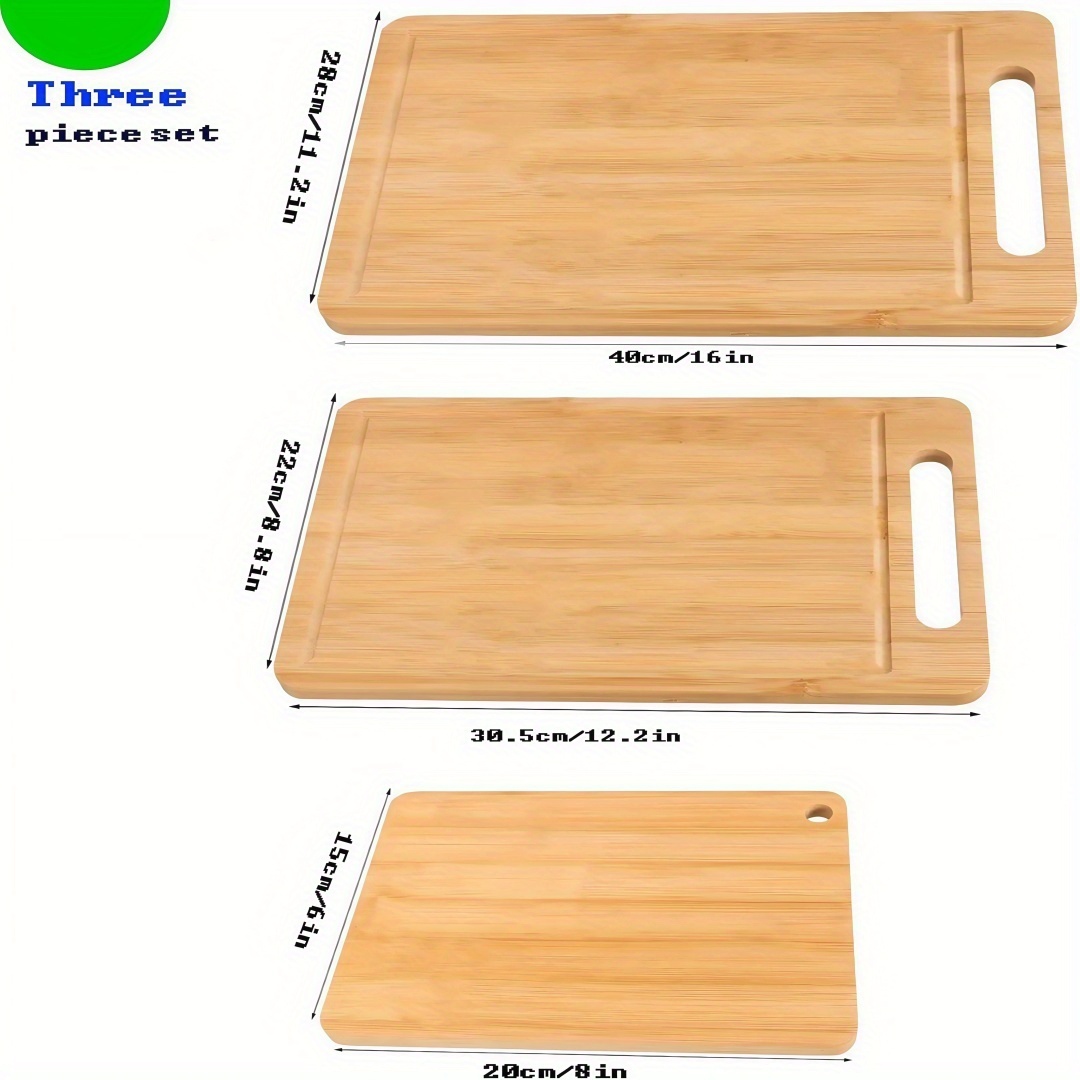 3/1pc Extra Large Kitchen Bamboo Cutting Board Set, Heavy Duty Cutting Board With Juice Grooves, Bamboo Cutting Board Set For Meat, Vegetables, Fruits. Gift For Mother'S Day. Father'S Day. Father Gift. Family And Friends. Essential Kitchen Tools.