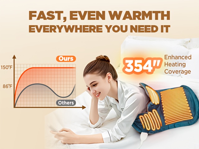   pad for neck shoulders back   fast   to 150 f 2 0lb weighted electric pad 6 heat levels auto off soft plush fabric   22 x18 gifts for women men mom dad birthday and mothers day Product details 4