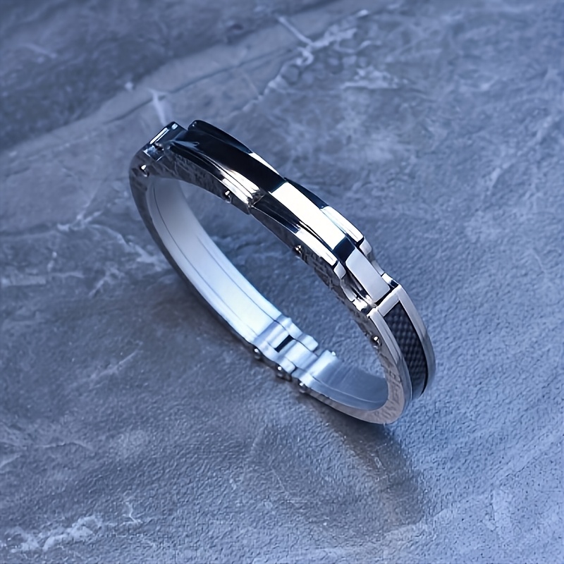 Men's 304 Stainless Steel Open Bangle, Punk Street Style