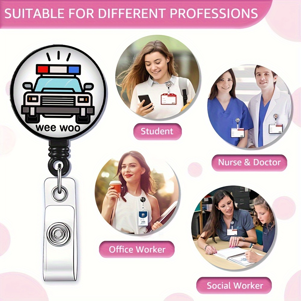 Farfi Badge Reel 360 Degree Rotating Decorative ABS Office Workers