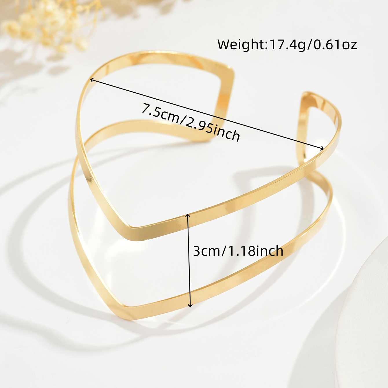 Women's Bohemian Retro Geometric V-Shape Double Layer Open Bangle