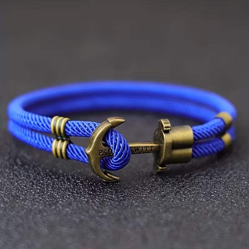 mens vintage bracelet bronze punk style with rope nylon fashion accessory Product details 2