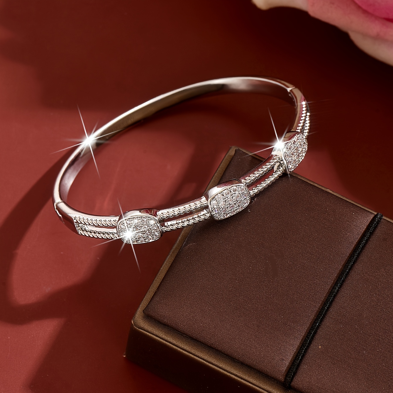 Women's Rhinestone Bracelet, French-Style Elegant Design
