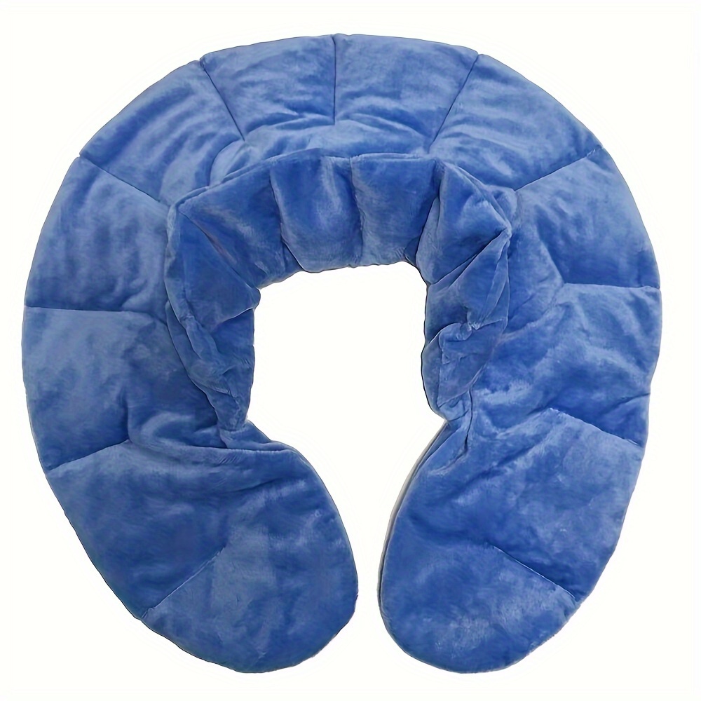 Image of 1pc Microwaveable Neck Heat Pad - Wet For, Muscle Tension, Stress Alleviation - No Electricity Or Battery Needed, Blue