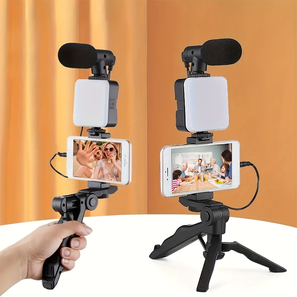 

Hikity Video Making Wireless Streaming Microphone Kit Vlogging Kit With Mic And Light For Smartphone