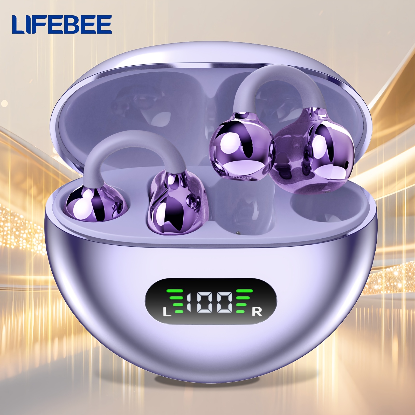 Lifebee Ows Clip On Earphones, Wireless Open Earbuds Pure , Over Ear Earbuds, Wireless Earphone Call Noise Reduction, Fashionable Headphones, Stylish Earphones Suitable For Exercise/sports/ Outdoor