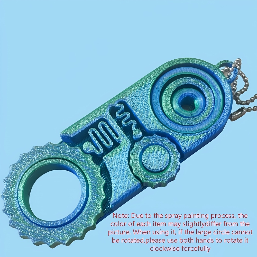 Image of 1pc Of 3d Printed College Style Decompression Gear Keychain- Gear Shape With Multiple Colors From, Fingertip Rotating Keychain, Decompression Puzzle And Flexible Fingers, For Boyfriend