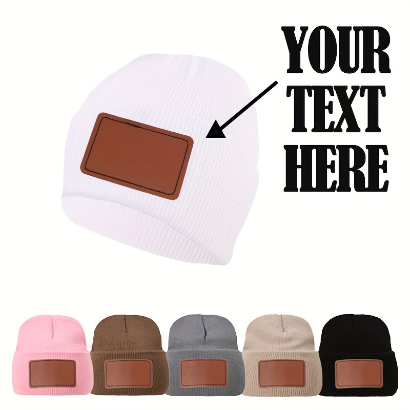 

Custom Name Beanie - Soft, Stretchy Knit Hat For | Solid Color