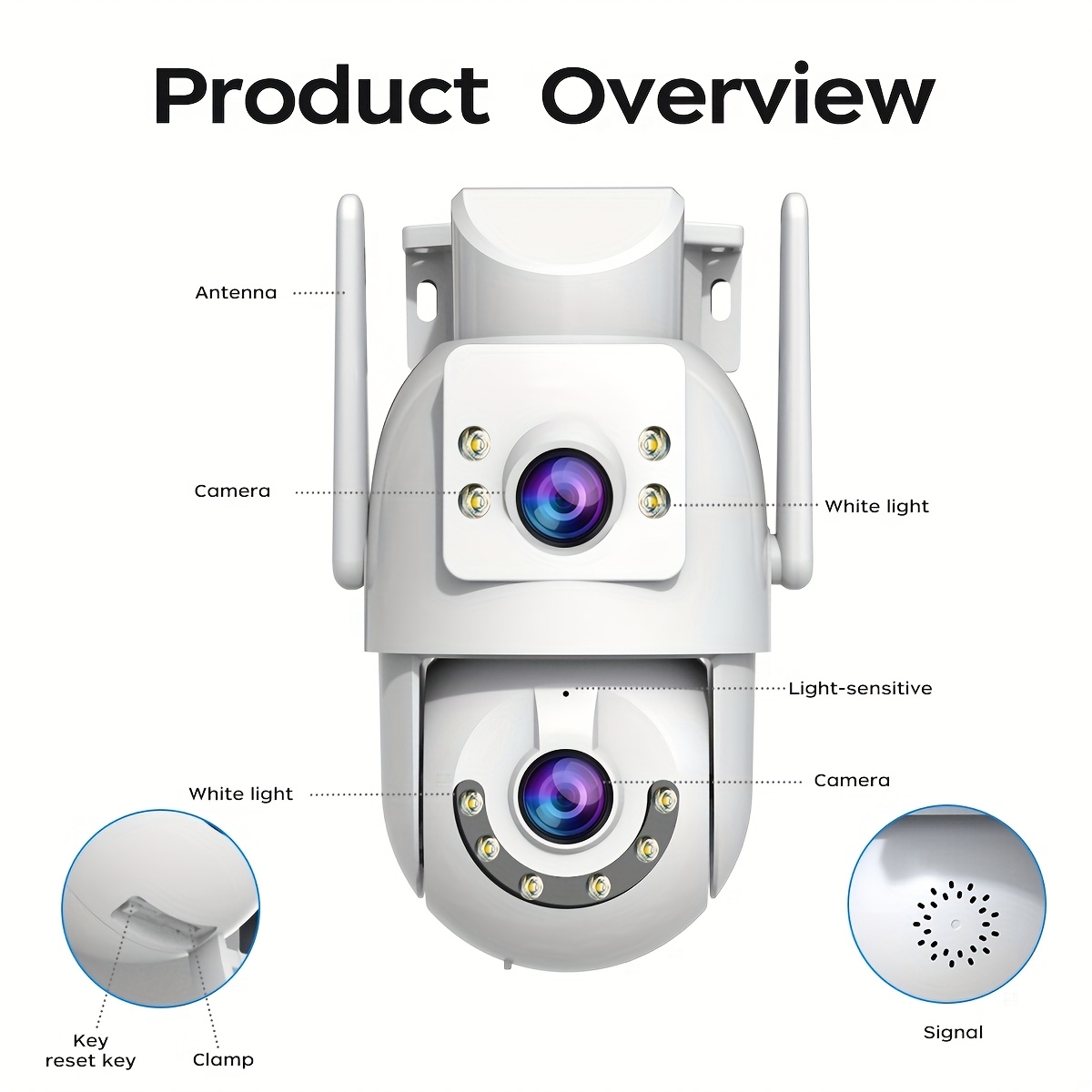 1pc JOOAN HD 1080p Dual Lens Security Camera, 360 Degree Remote Surveillance with Two-Way Audio, Full Color Night Vision, Wi-Fi Enabled, App Controlled, USB Powered, Irregular Shape, for Home Safety details 4