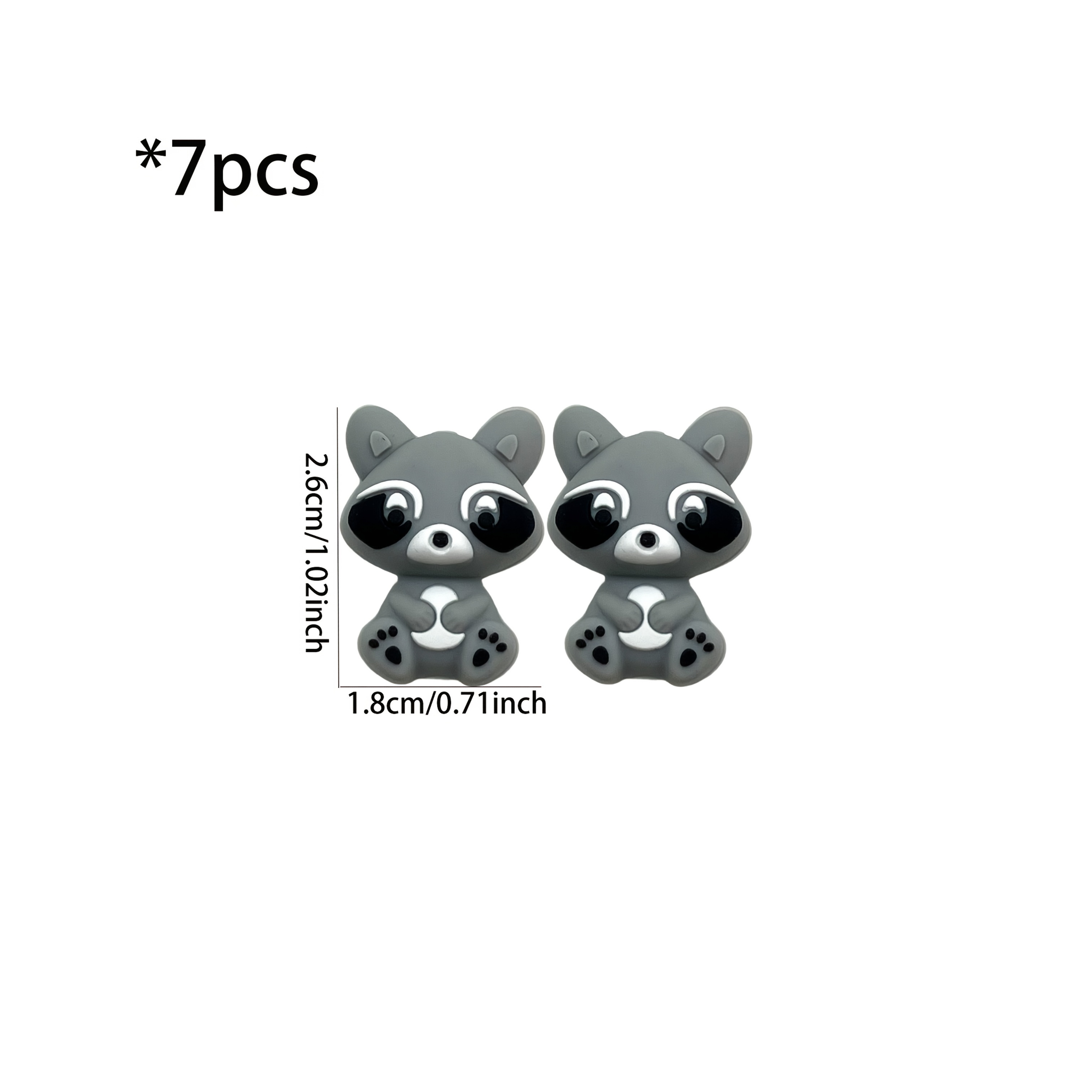 7pcs Silicone Focus Beads Decorative Beads Diy Handmade Bag Chains, Phone Chains, Bracelets, Necklaces, Jewelry Beads