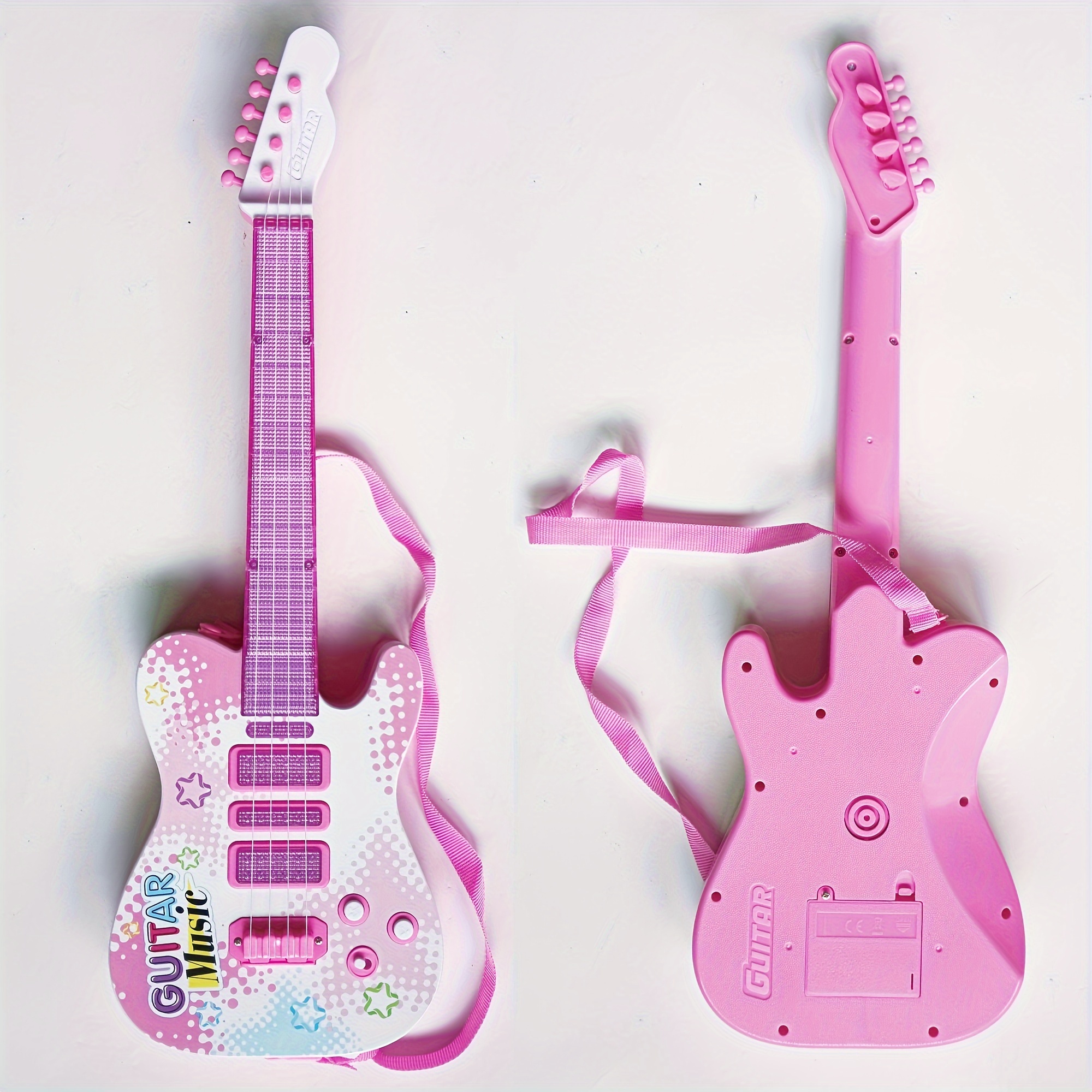 Pink Toy Guitar For Year Old Kids Toy Guitar With Microphone