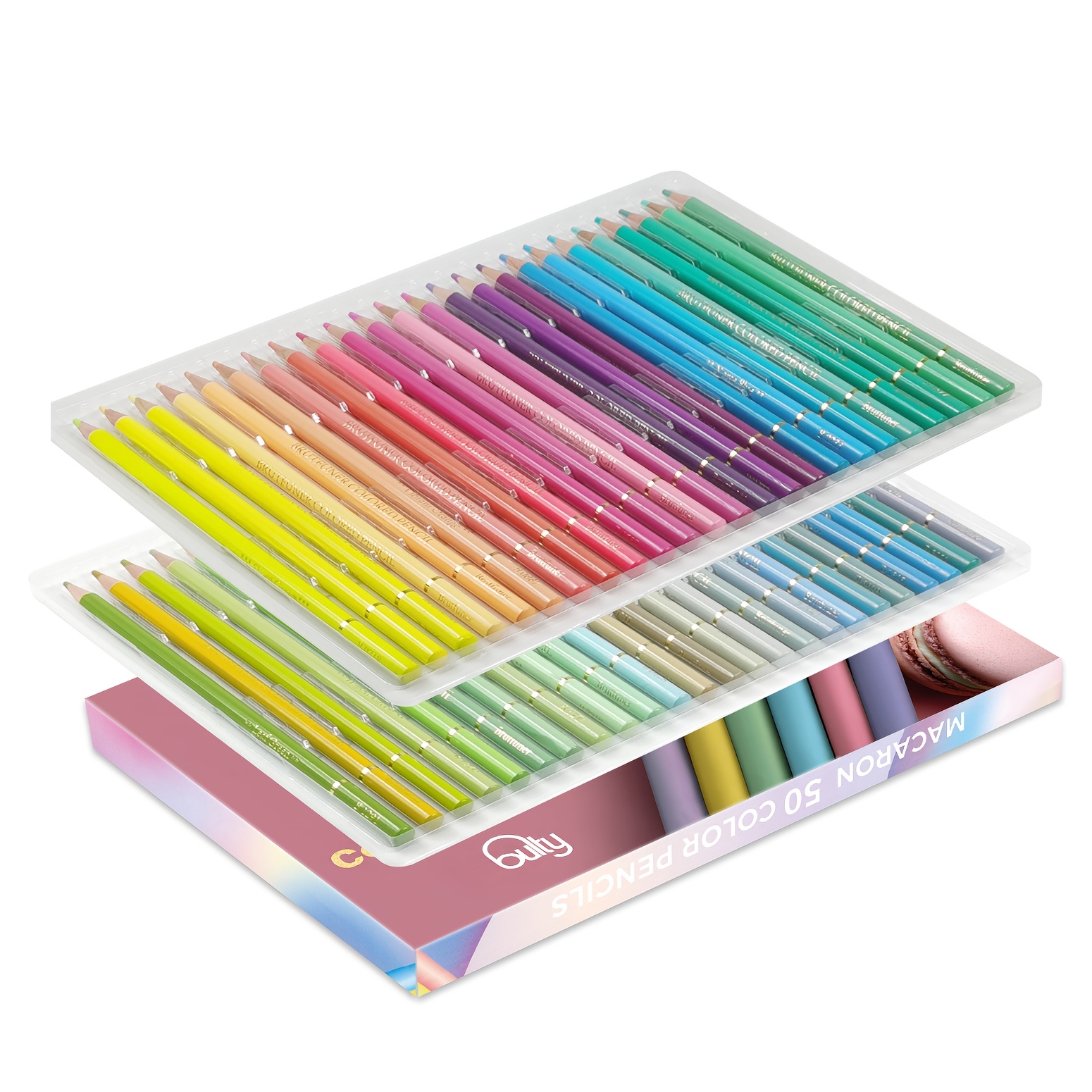 Image of 50-count Macaron Pastel Colored Pencils With Pre- Hb Lead - Blending & Shading Supplies Suitable For Drawing, Sketching, Layering - Pencils For Hobbyists & Advanced Artists