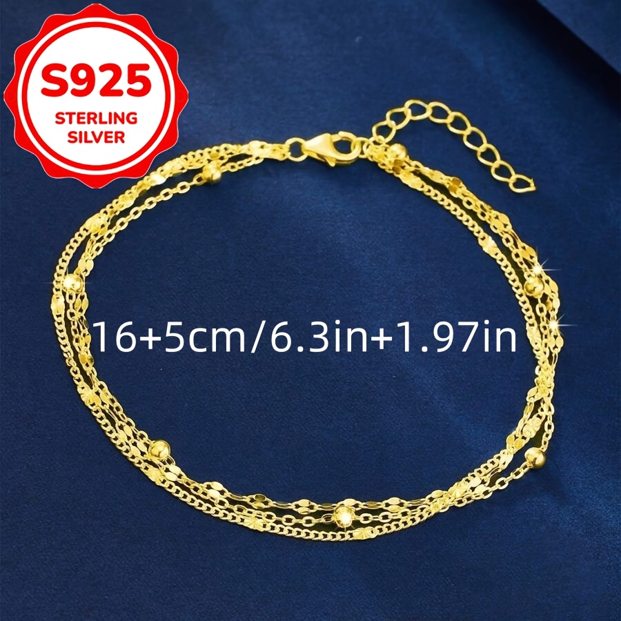 Women's S925 Sterling Silver Lip Chain Stackable Bracelet
