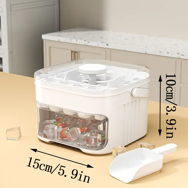 50 grid large capacity double layer ice maker with scoop durable pp material for easy monitoring ideal for coffee juice cold drinks parties outdoor camping perfect gift for summer beverages lovers tray Product details 3