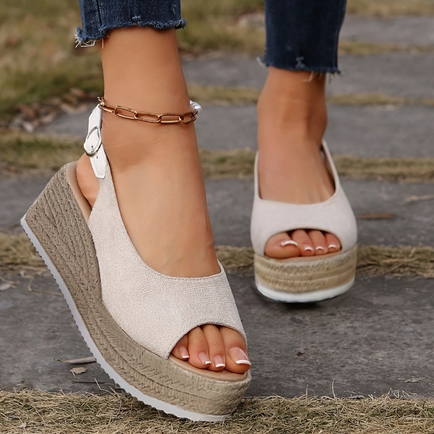 Women'S Comfortable Wedge Platform Sandals, Summer Footwear, Thick Sole Platform Design, Suitable for Women'S Wear, Home Travel Vacation Essential, Women Shoes