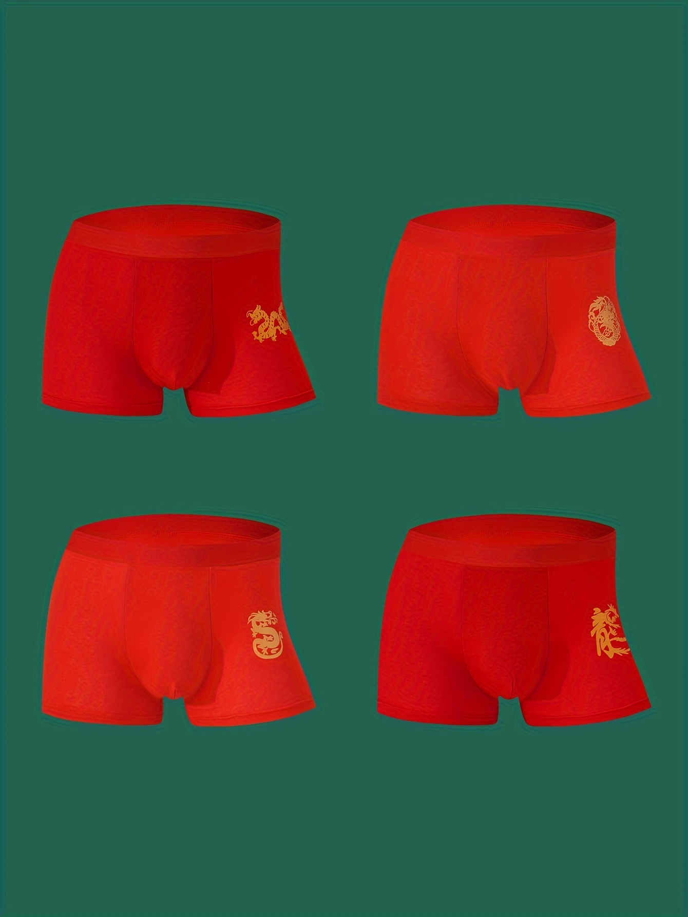 Men's Lucky Red Underwear, Soft Cotton Boxer Briefs Stretch Trunks Pack for  The Year of Tiger Chun Jie Chinese New Year, Cai, Medium : :  Clothing, Shoes & Accessories