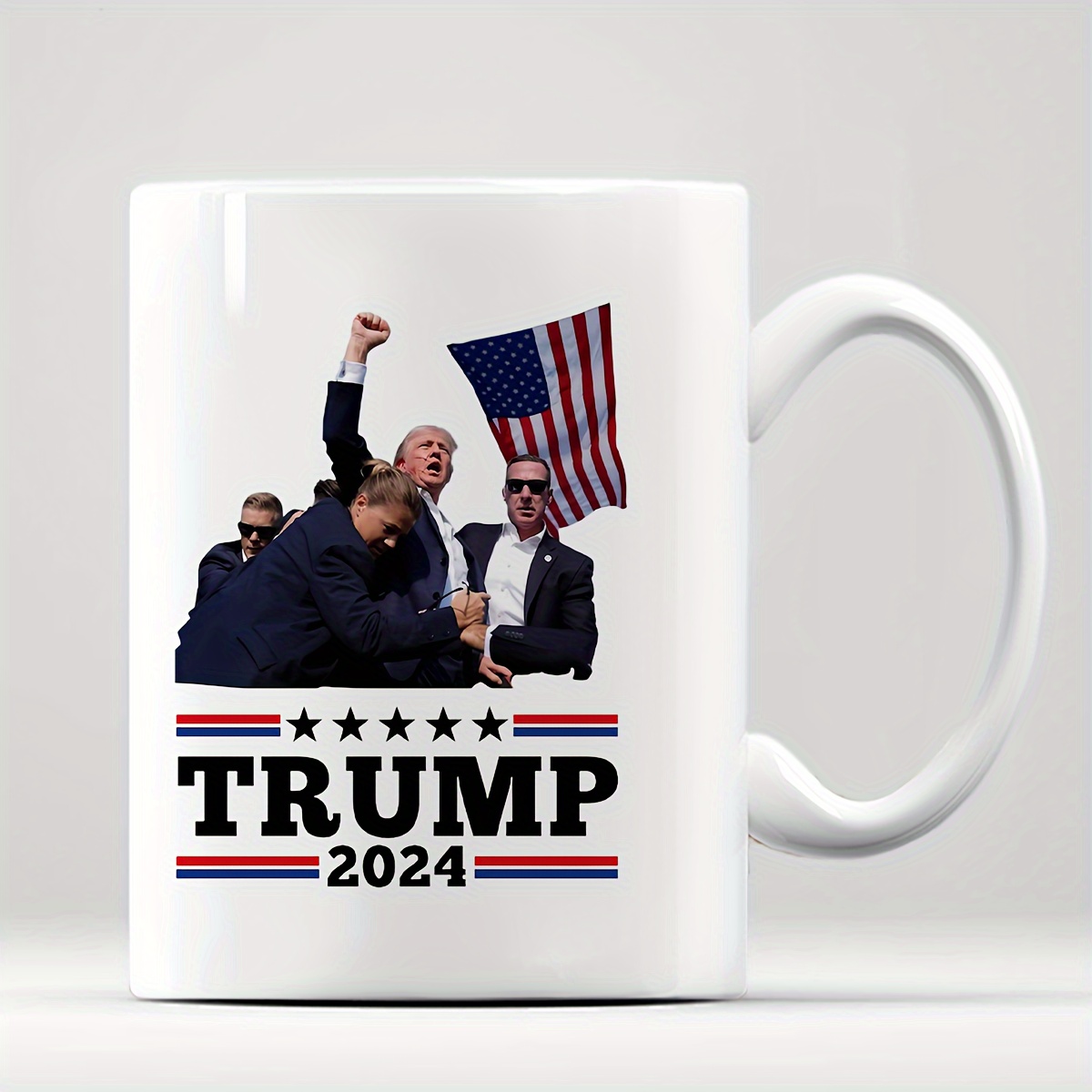 Only Stickers Donald Trump Shot and Survived at the 2024 Election Rally UV DTF, Waterproof Stickers, Heat Resistant, Suitable for 12oz Mugs. Used for decorating mugs, computers, bottles, school supplies, indoor decorations, etc., handicrafts, DIY art supplies