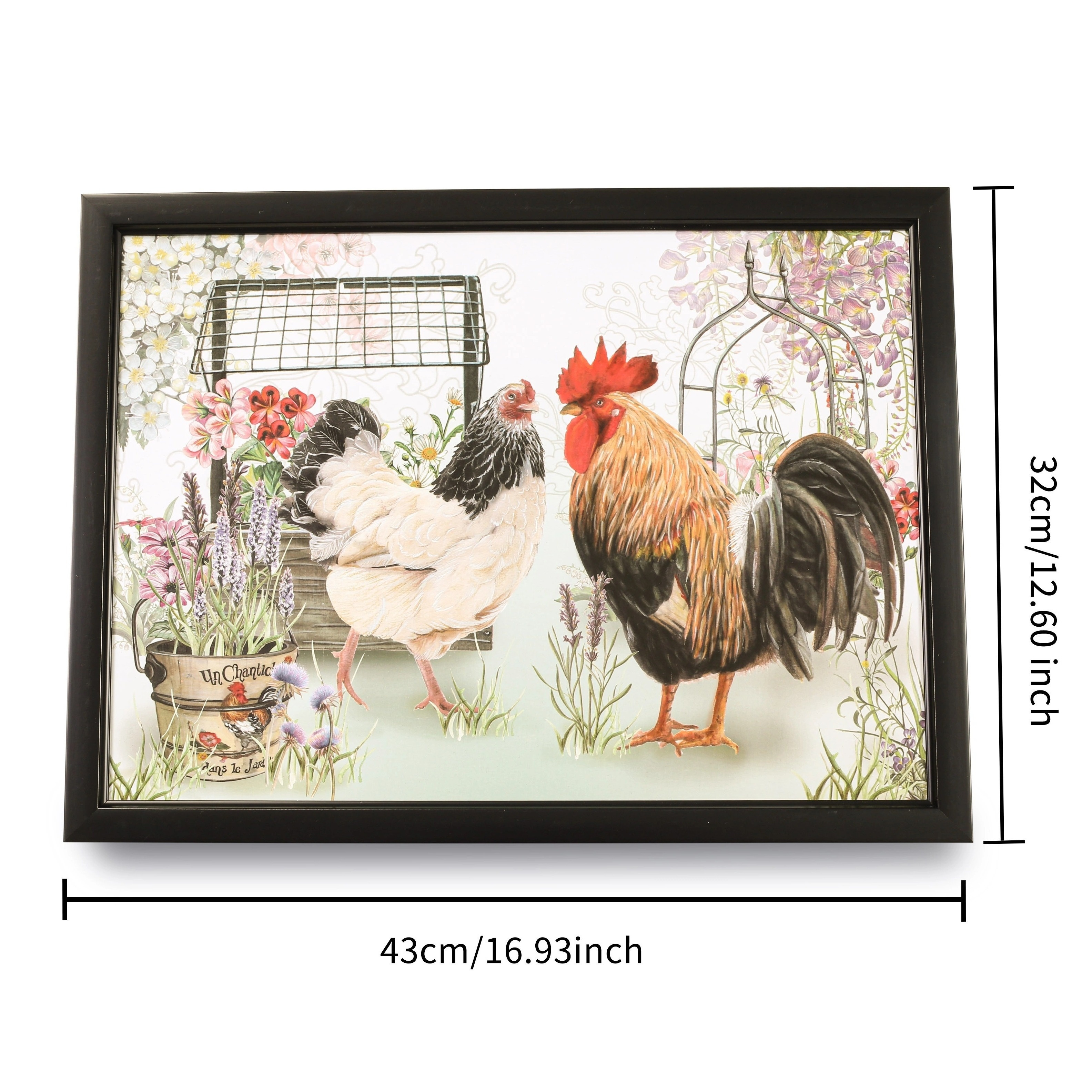 Plateau En Bois Fait Main, Motif Coq, Couleur Jaune, Pour Service Ou Déco