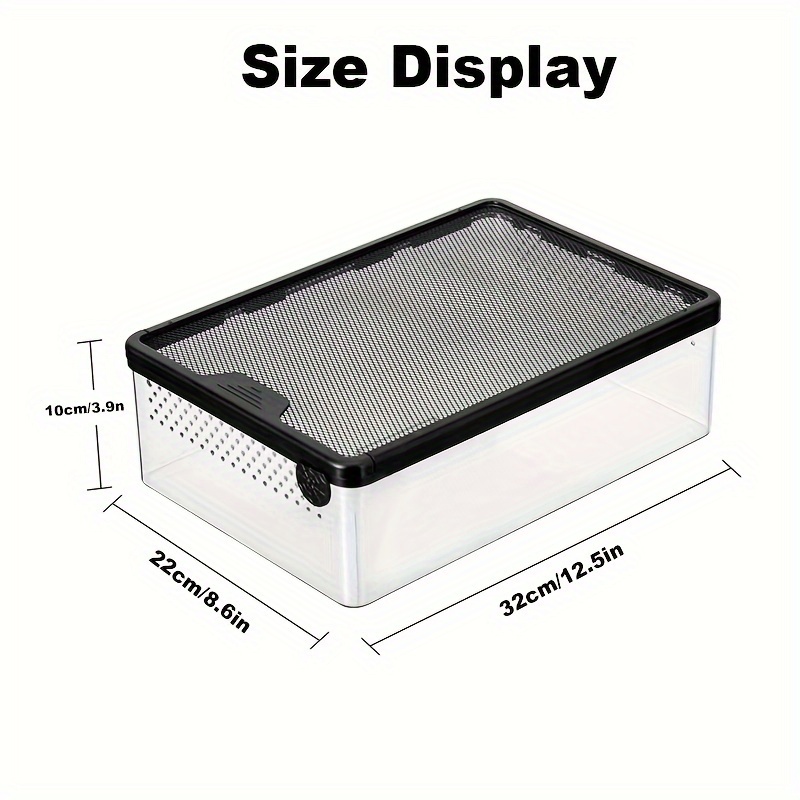 TEMU Terrarium Tank, Pc , Sealed, Leakproof, Breathable, , Rectangular, For , , , Accessories