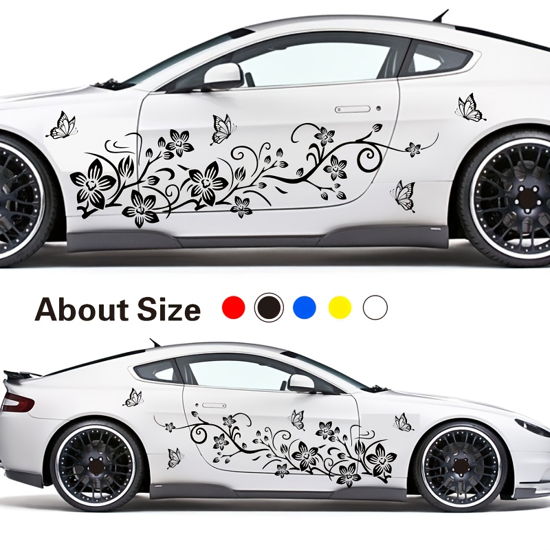 creative flowers 8 butterflies car sticker set covering scratches and car universal decals can adjust   at will according to the size of the car waterproof and sun protection   is not easy to fall off