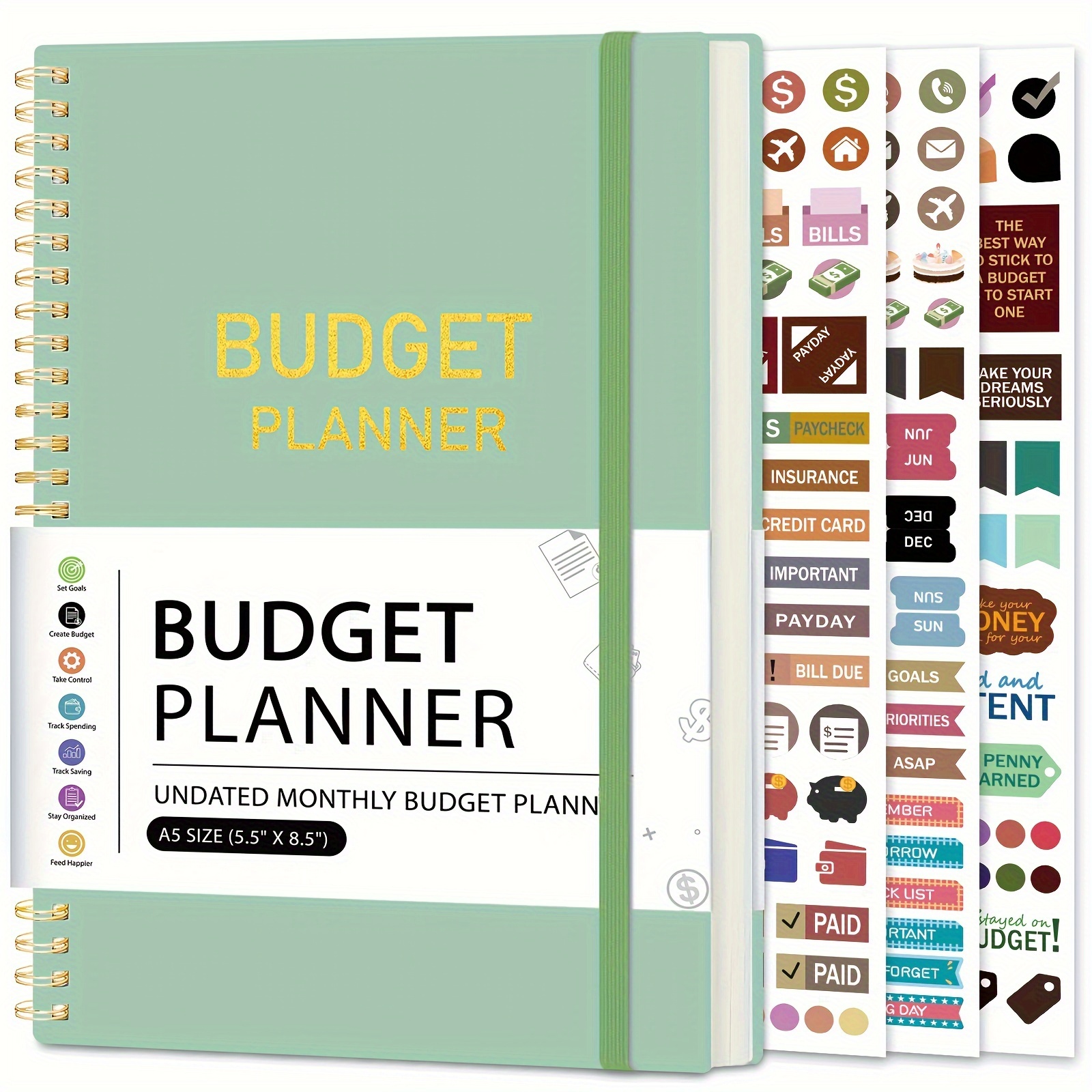 Image of Budget Planner - Monthly Finance Organizer With Expense Notebook To Manage Your Money , Undated Finance Planner/account Book, Start Anytime, A5 (8.6x5.9 Inches), 100gsm Paper