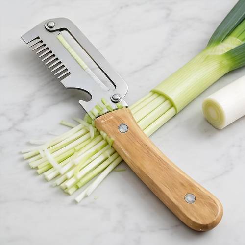 one wooden handle scallion slicer manual scallion slicer practical small tool for preparing family restaurants multifunctional peeler suitable for vegetables and fruits and exquisite gifts for 48 festivals