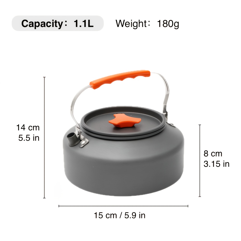 1.1L Aluminum Alloy Camping Kettle, Portable & Durable