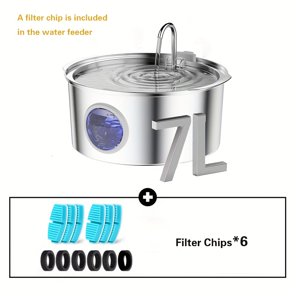 Ultimate 1.85gal Large Capacity Smart 304 Stainless Steel Dog Water Fountain - Automatic Pet Water Dispenser with Window, USB-Powered, No 5V 1A Plug, Replace Filter Chip & Clean Pump Monthly, Durable & Easy-Clean Design for Dogs & Cats, Dog Water Fountain, Cat Water Fountain, Modern Pet Accessory, Easyclean Material, Without Battery, Water Bowl for Dogs, Cat Fountain, Dog Water Dispenser, Cat Fountain Water 10 Ultimate 1.85gal Large Capacity Smart 304 Stainless Steel Dog Water Fountain - Automatic Pet Water Dispenser with Window, USB-Powered, No 5V 1A Plug, Replace Filter Chip & Clean Pump Monthly, Durable & Easy-Clean Design for Dogs & Cats, Dog Water Fountain, Cat Water Fountain, Modern Pet Accessory, Easyclean Material, Without Battery, Water Bowl for Dogs, Cat Fountain, Dog Water Dispenser, Cat Fountain Water - Image 10