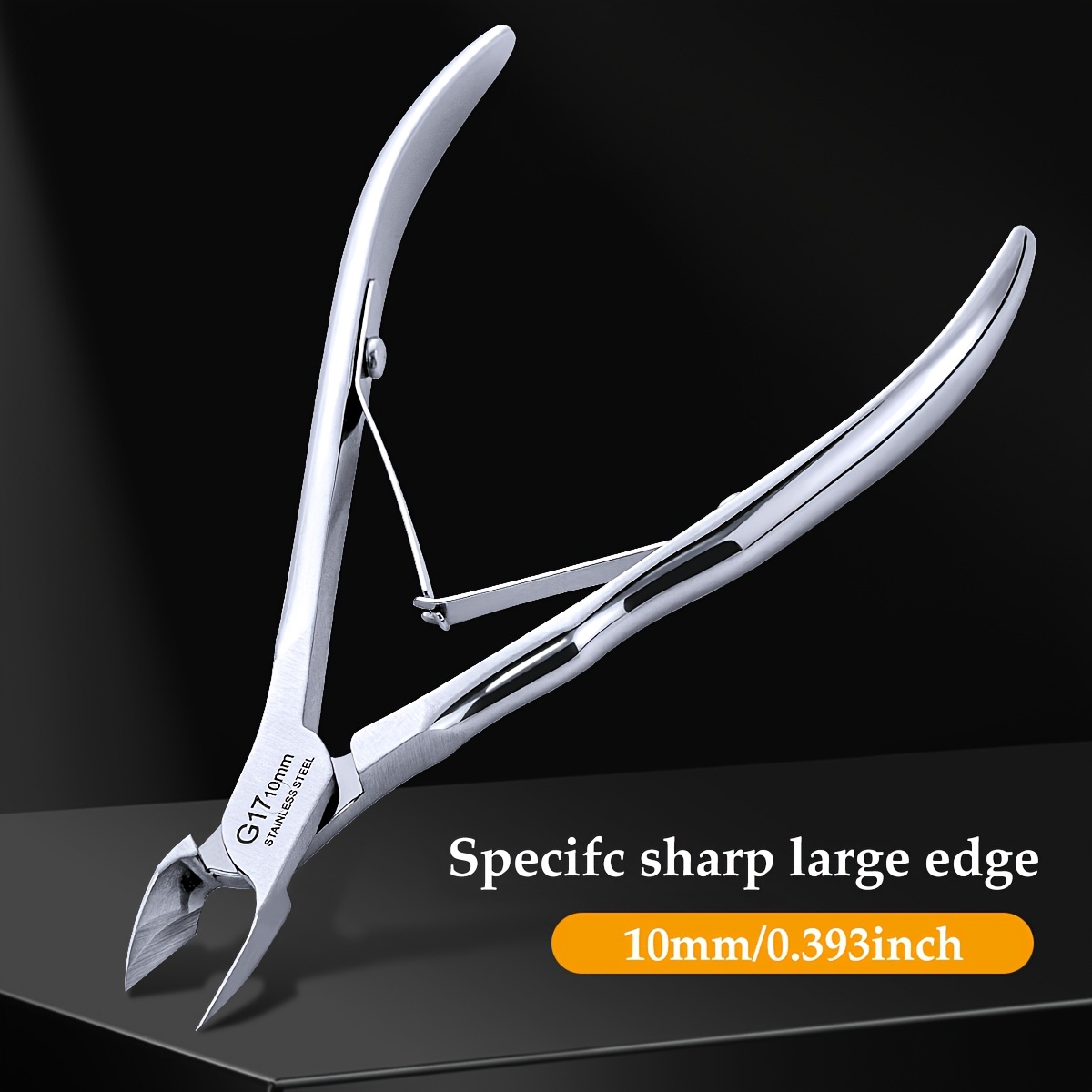 Image of 1pc Stainless Steel 10mm Dead Skin Clippers | Professional Nail Care Tool For Dead Skin Removal And Cuticle Care, Pointed Jaw Design, Christmas Gift