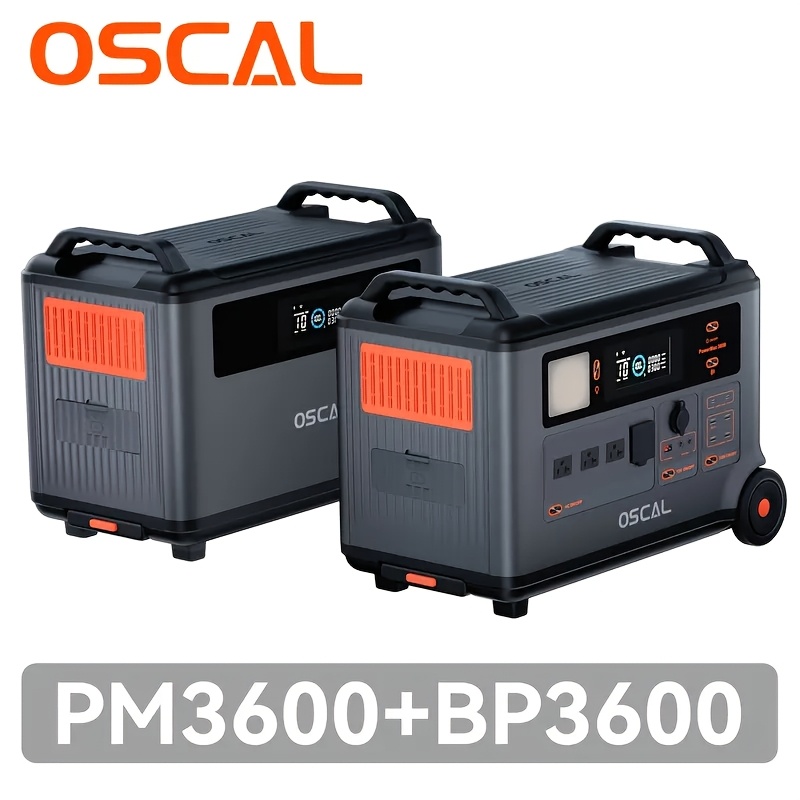 1pc * * 3600 Portable Power Station with BP3600 Expansion Battery,  7.2kWh3600Wh * 6000W LiFePO4 Solar Generator, 4 AC Outlets, One-Line  Operation, 110130V, Rechargeable Device for Home, Outdoor, RV.