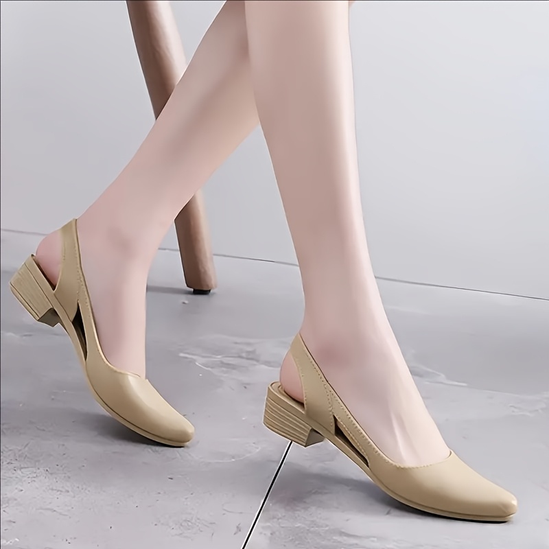 womens pointed toe low block heel eva shoes casual versatile