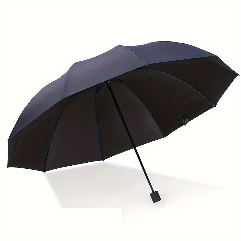TEMU -rib Windproof And Waterproof Folding Umbrella, Upf50+, Upgraded And Reinforced Thick Umbrella, Suitable For Business Men And Women Travel,