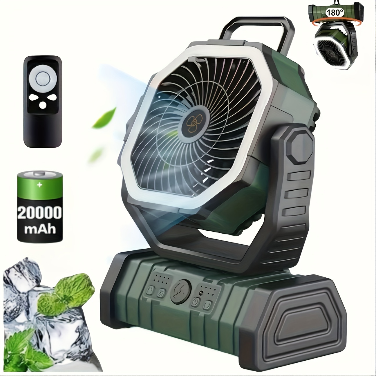 

Portable Camping Fan With Led Lights, Outdoor Tent Fan, Usb Charging, High Power Fan For Camping, Home Use