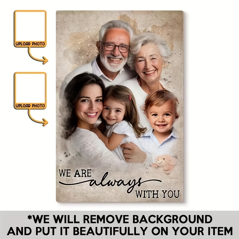 TEMU 2d Flat, 2d Flat, Unframed, Add Love To Photo Custom Canvas - Personalized Custom Canvas - Gift For Parents - Best Gift For Family