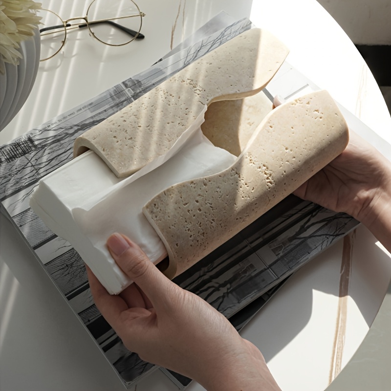 sleek   tissue box holder modern resin rectangular design   options   home or office decor Product details 4