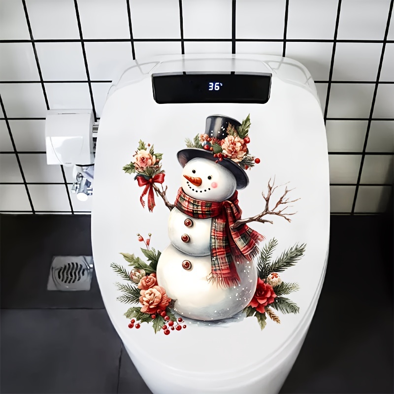 

Snowman Bathroom Decal - , Self-adhesive Ceramic Wall Sticker For Home Decor