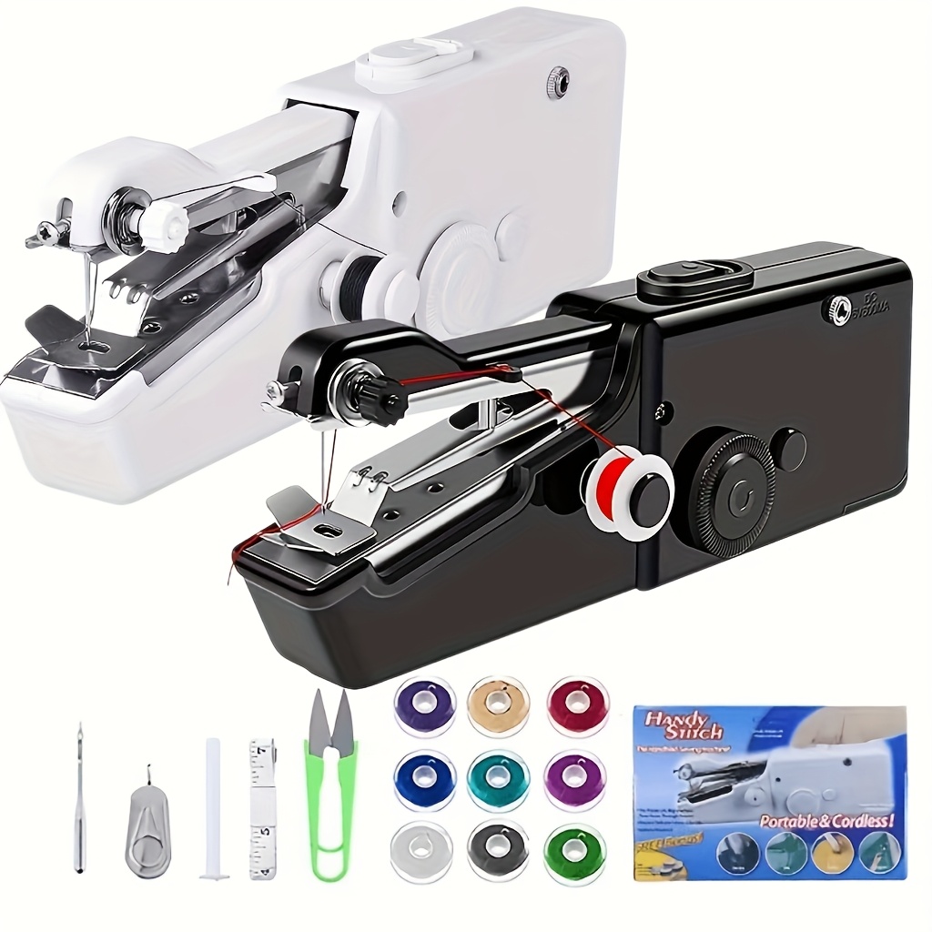 

1pc Handystitch Portable Wireless Handheld Sewing Machine, Stainless Steel & Metal, Plastic, Diy Repair Tool For Fabric, Curtains, Clothing, With Accessories Kit