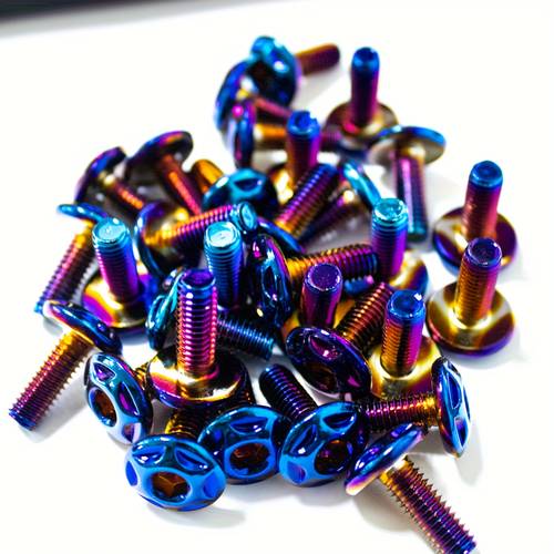 screws electroplated blue m6x16 flange head modified outer pentagram electric motorcycle bluing