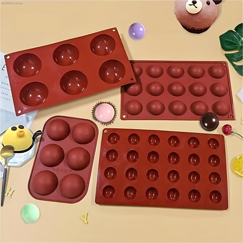 4pcs mousse cake silicone mold set truffle chocolate mold round silicone jelly mold baking pan ice tray pudding mold diy   mold food grade kitchen baking tools