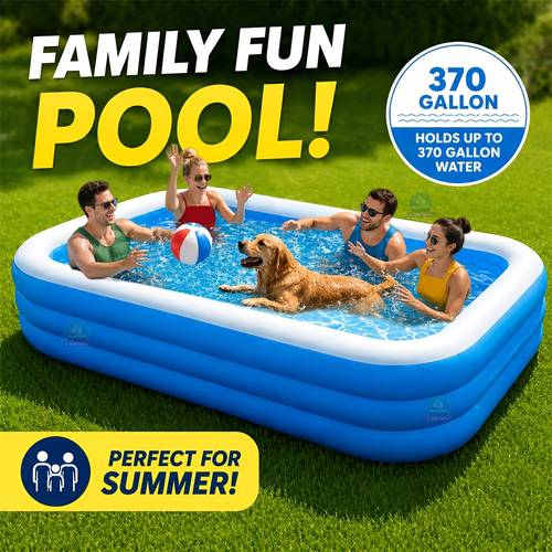 extra large 3 layer inflatable pool with thickened walls stable leak resistant tanning pool family blow up pool for adults couples outdoor use backyard garden summer swimming indoor pool foldable