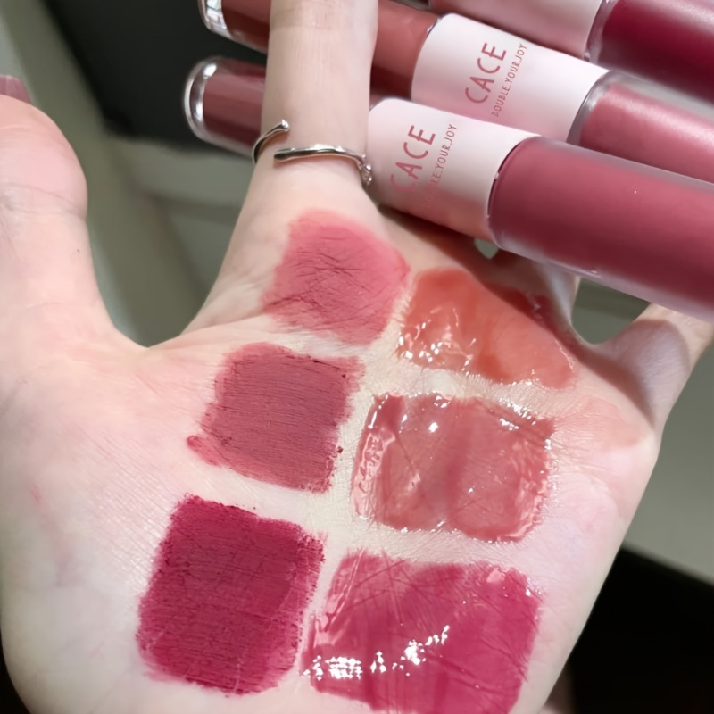 Coffret De 6 Gloss Brillants Velvet - Non Collants, Longue Tenue, Couleurs Variées, Cadeau De Noël Ou Anniversaire