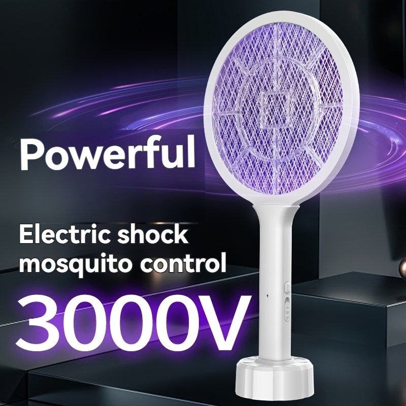 item picture handheld electric mosquito swatter mosquito killer usb charging high   vertical insect killer led night light with base   electric shock mosquito killer indoor mosquito killer