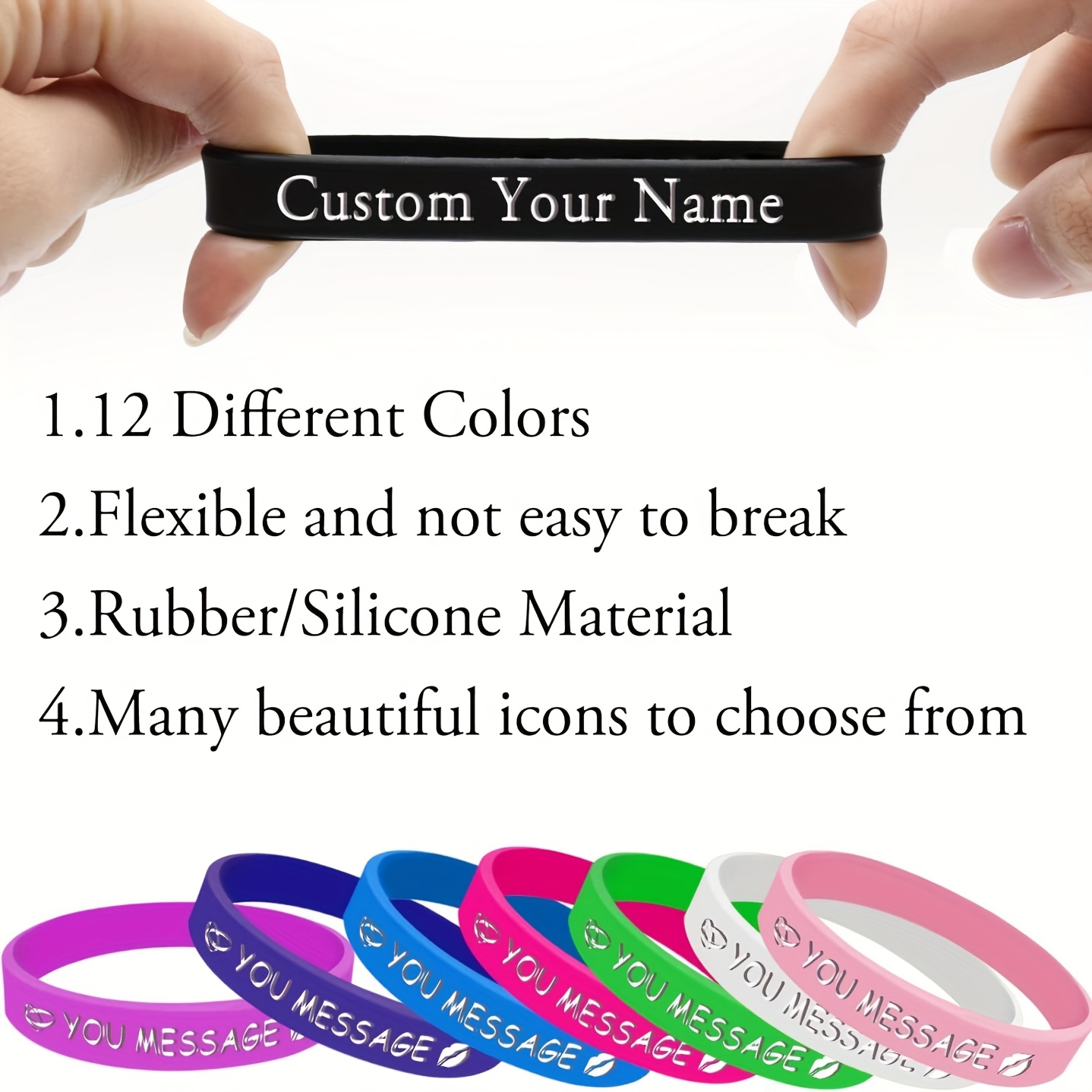 99pcs Custom Silicone Wristbands for Events and Promotions