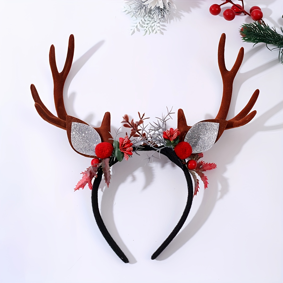 1pc Forest-themed Oversized Antler Headband, Perfect For Halloween, Christmas, And Carnival Parties